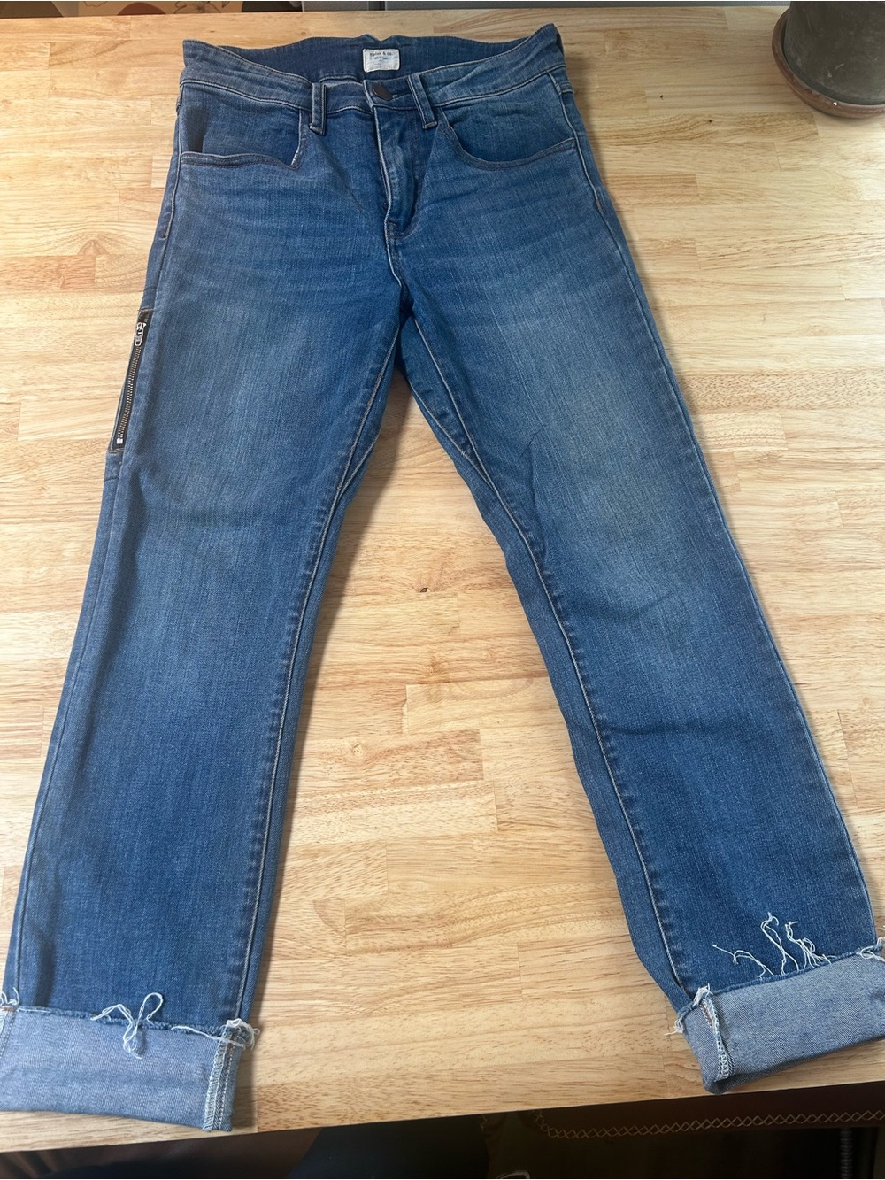 Boyfriend Jeans in Washed Blue - Casual Rolled Hem